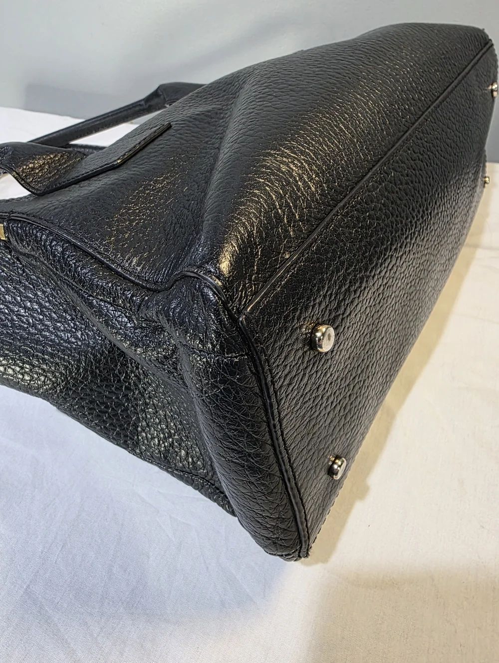 Kate Spade Classic Southport Avenue Lydia Peppled Leather Satchel Tassles Preppy